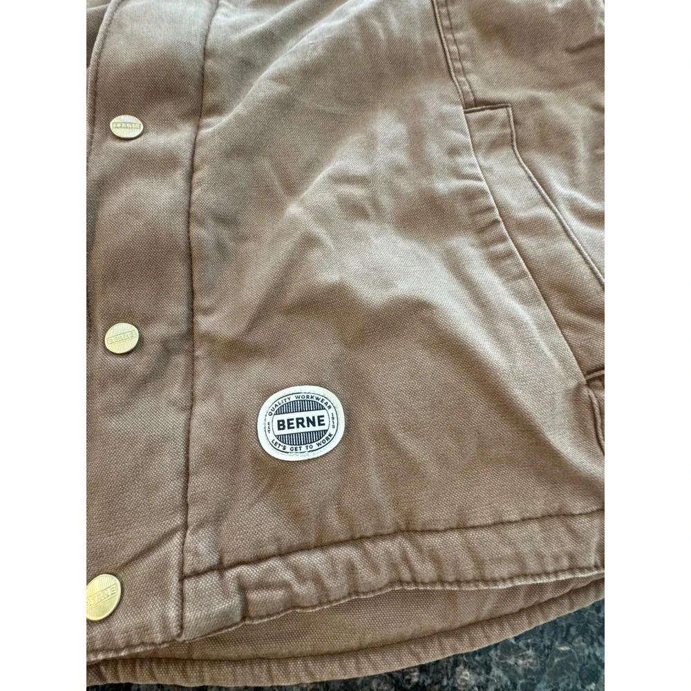 Berne‎ Mens Vintage Heritage Duck Barn Coat Sherpa Lined Work Jacket Brown XL